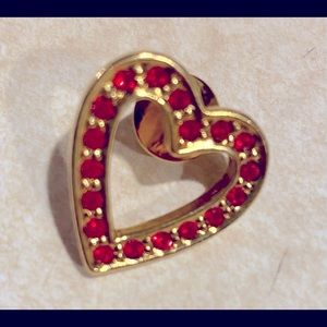 Vintage Rhinestone Heart Brooch Small Sparkly Hea… - image 1